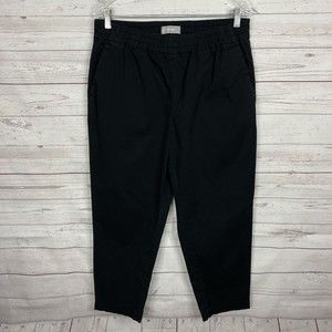 Everlane Womens The Easy Chino Pull On Pants Size 12 Black Cotton Blend Pockets
